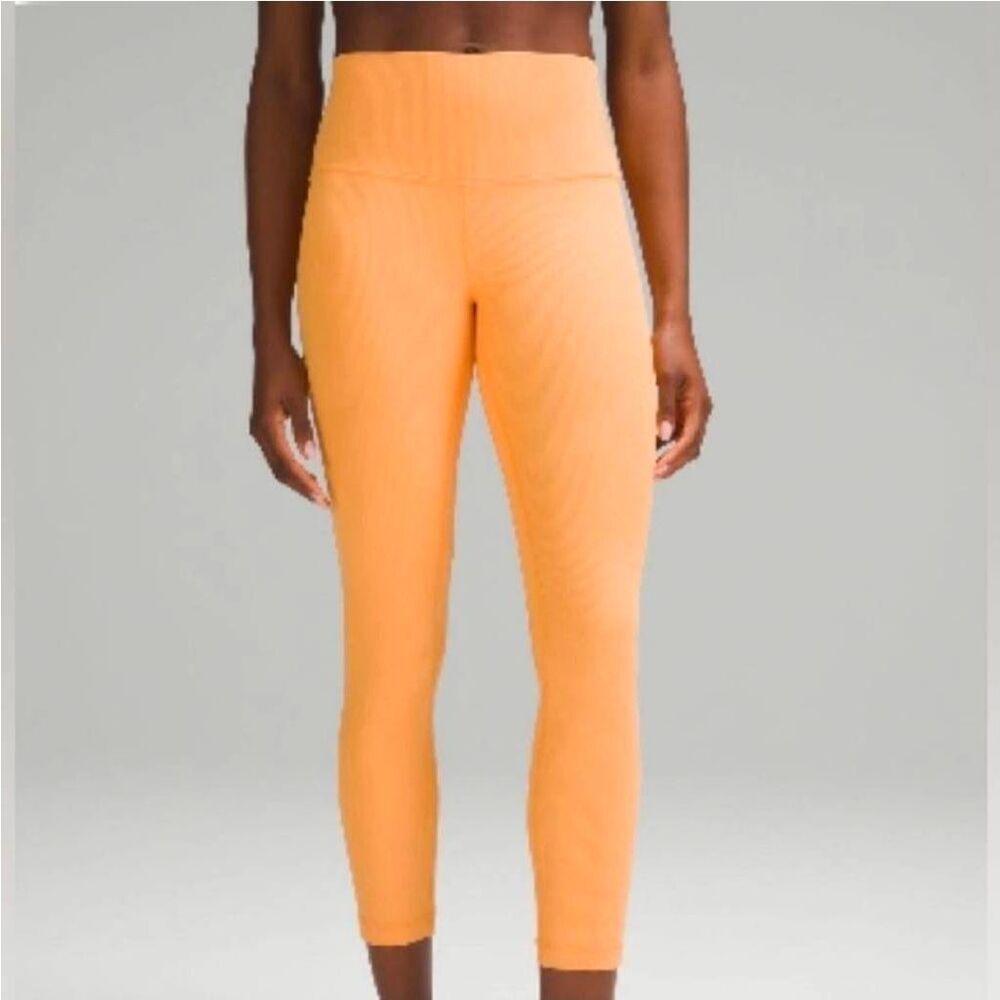 LULULEMON Align High Rise Ribbbed 25” Leggings in Mango Dream Sz 6